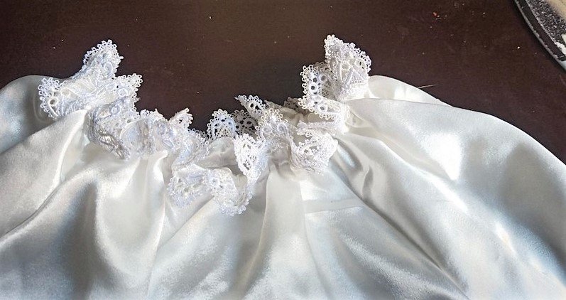 weißes Hemd Satin mit Spitze