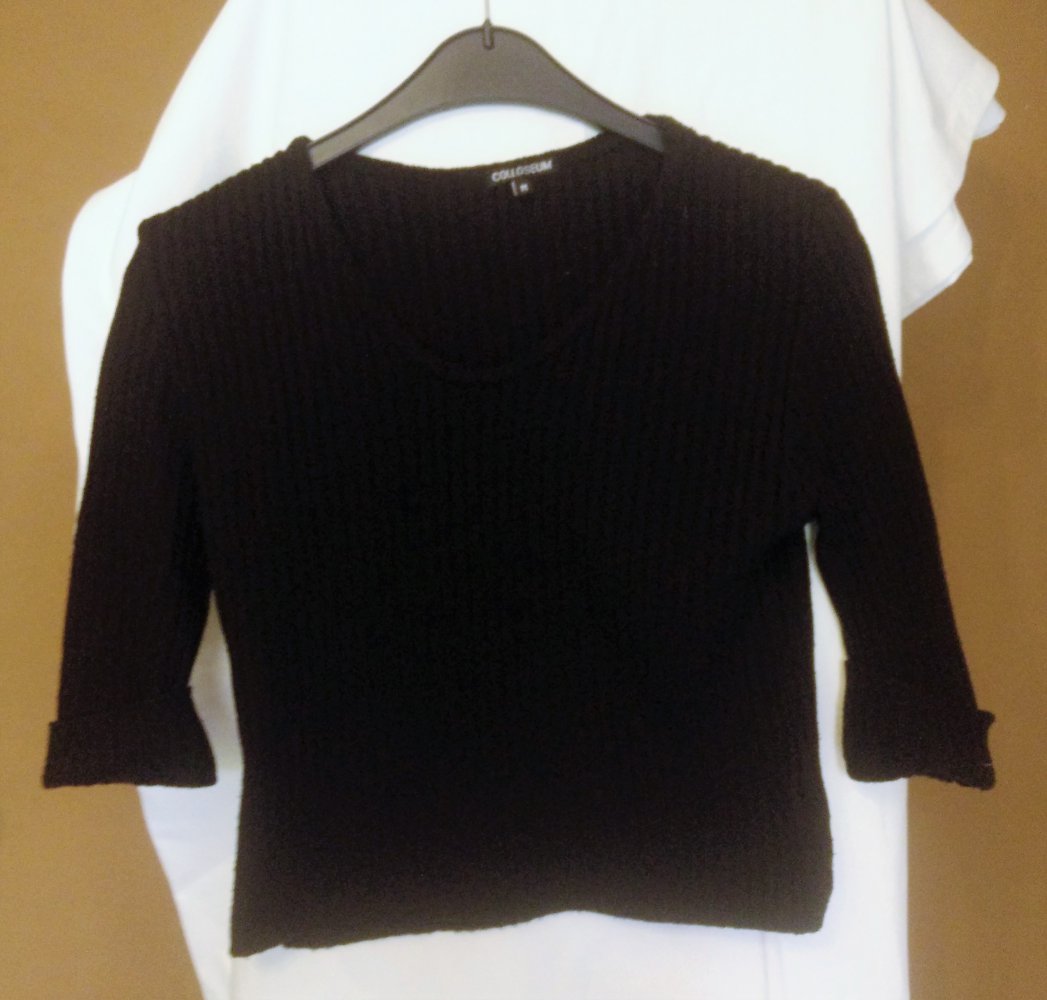 1/2 Arm Pulli Strickoptik schwarz Gr.M 