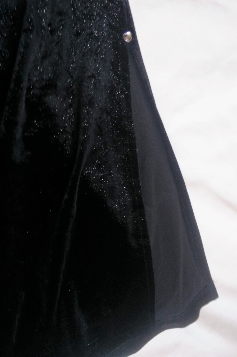 Samtkleid lang geschlitz mit Glitzer schwarz Gr. S/M 