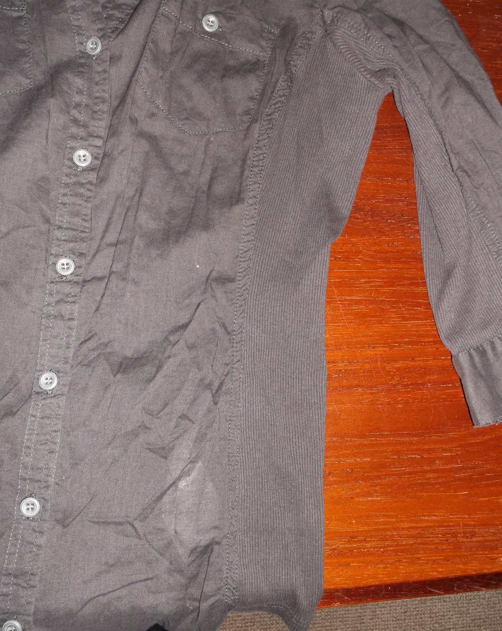 Damenhemd grau Orsay 3/4 Arm