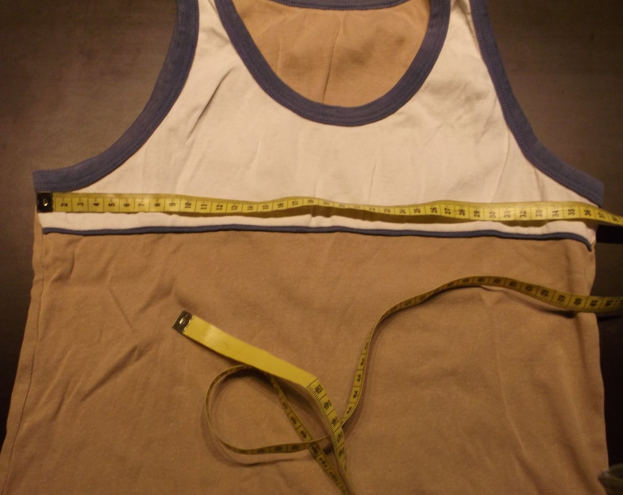 beige weiß blaues Tank Top Gr. M 