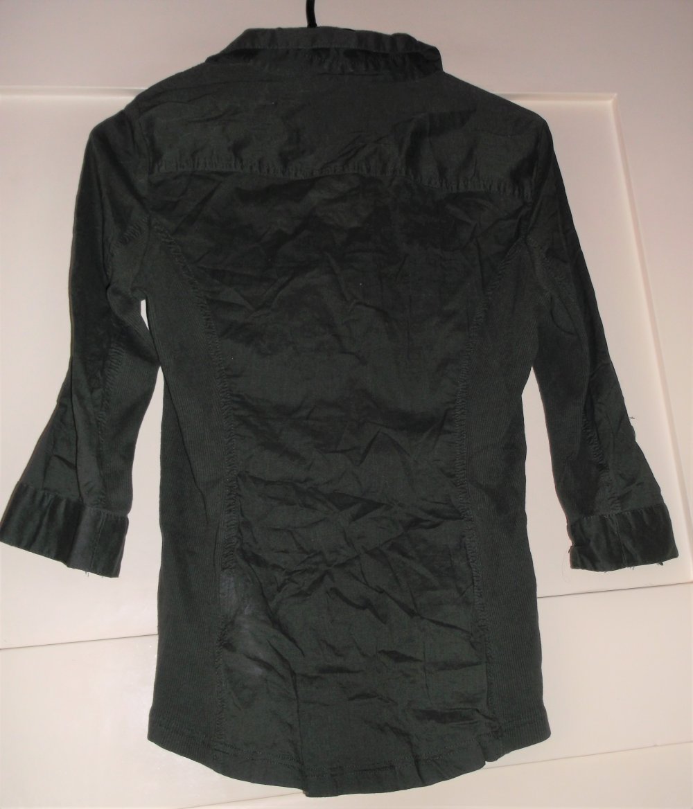 Damenhemd grau Orsay 3/4 Arm