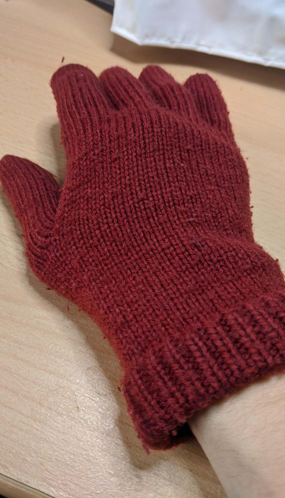 rote Wollhandschuhe Gr. S 