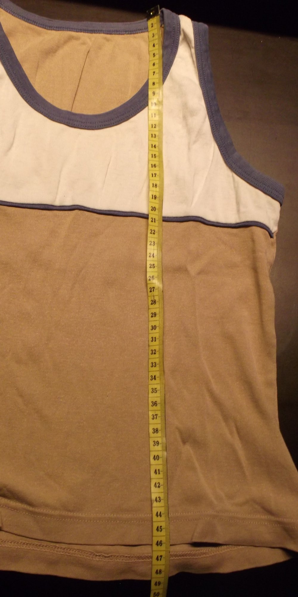 beige weiß blaues Tank Top Gr. M 