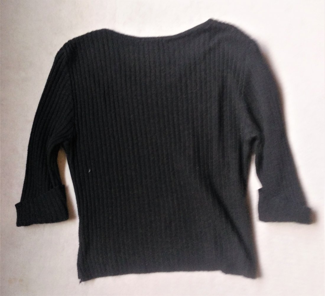 1/2 Arm Pulli Strickoptik schwarz Gr.M 