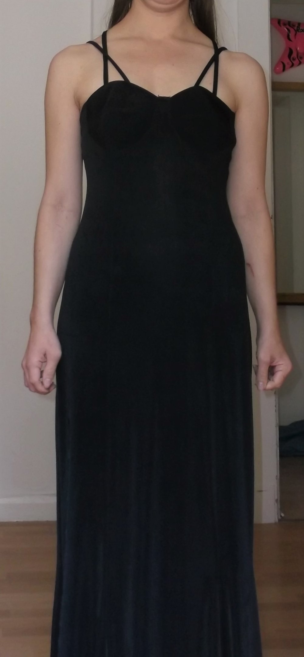 schwarzes Abendkleid Spaghtetiträger
