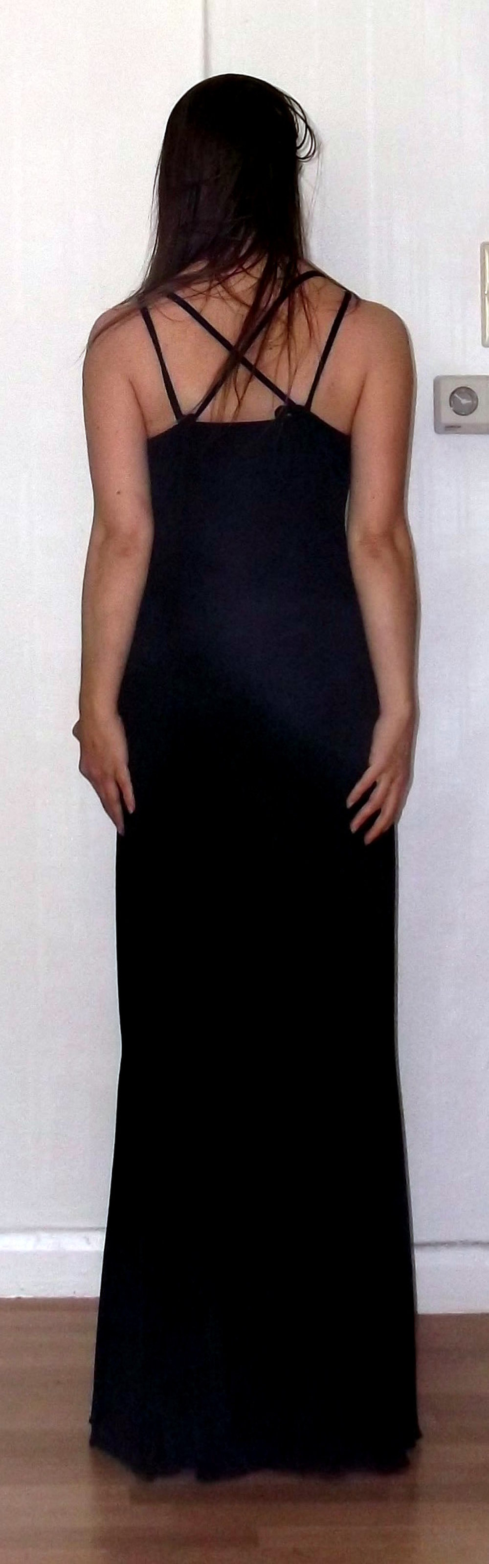 schwarzes Abendkleid Spaghtetiträger