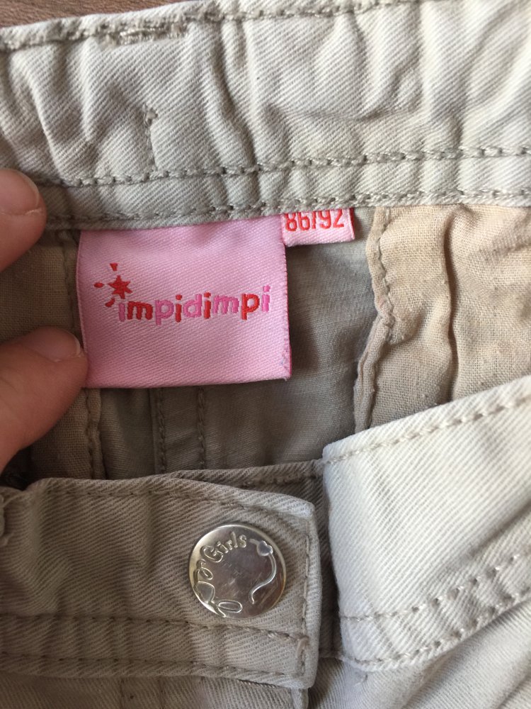 Beige Stoffjeans Gr. 86/92