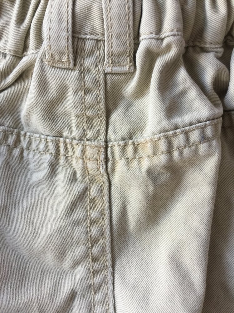 Beige Stoffjeanshose Gr. 92