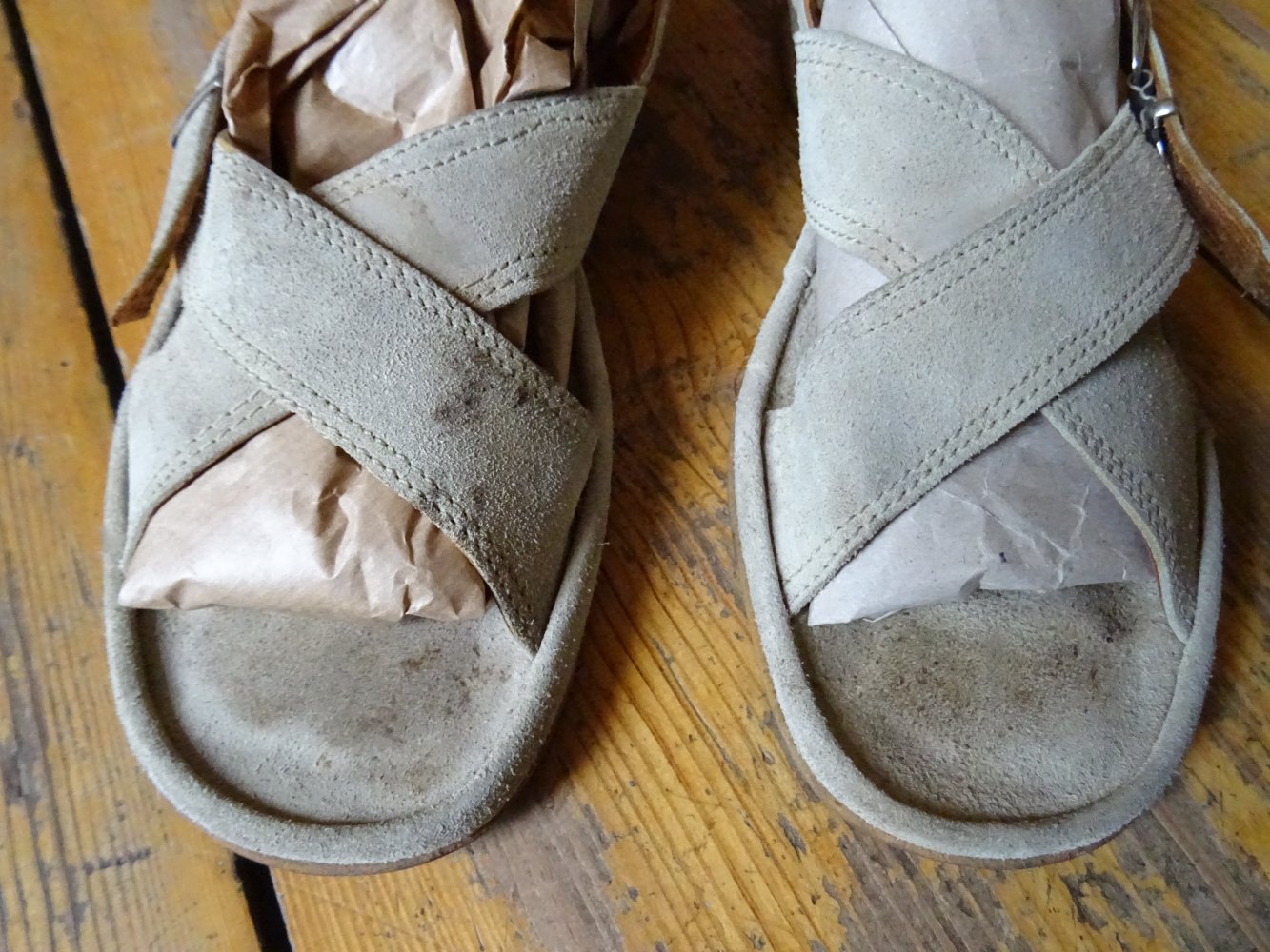 Vintage Leder Sandalen 40 39 Wildleder Sommerschuhe 70er 80er Schuhe BERLIN