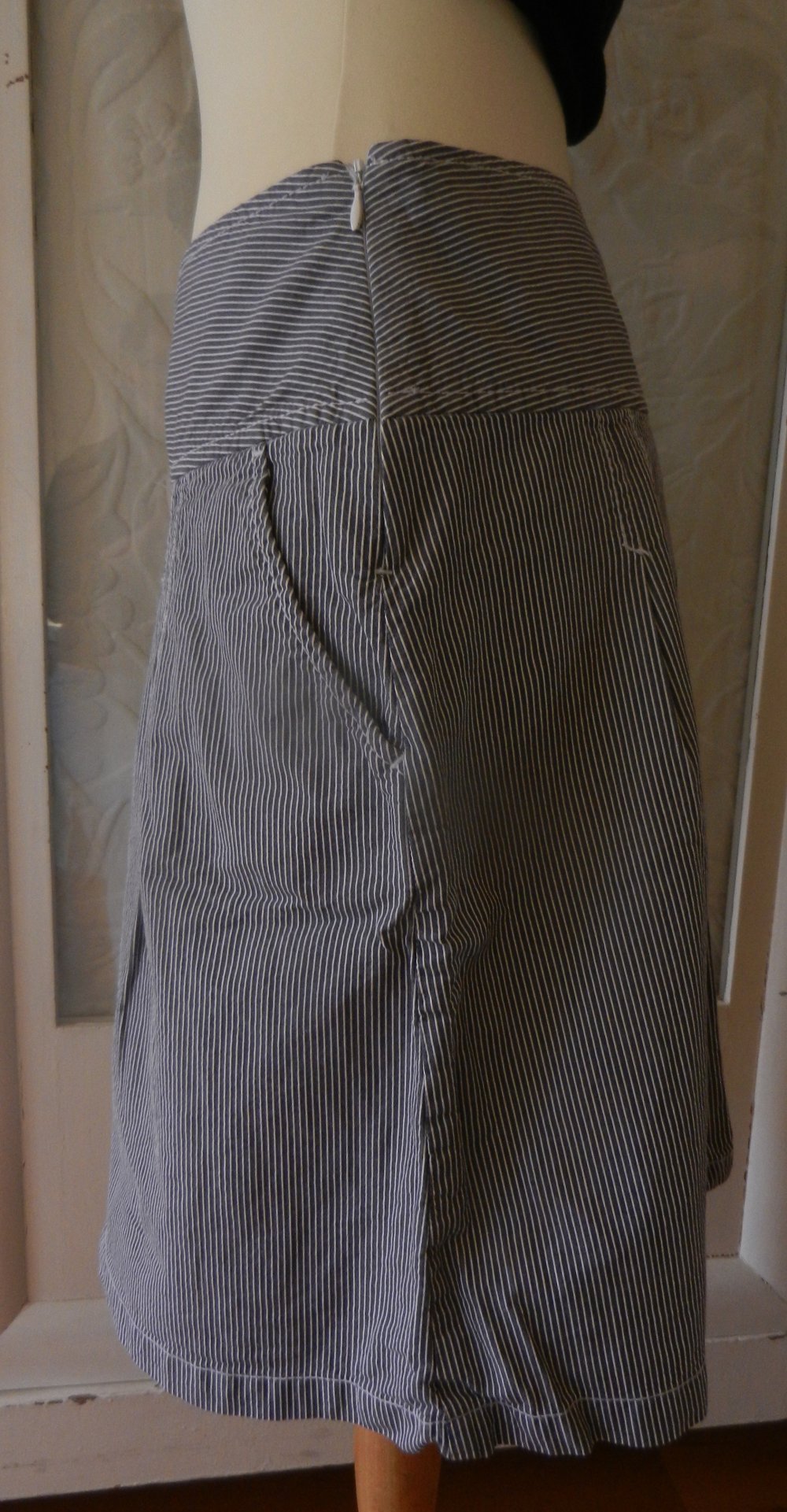 Vintage Rock 38 M gestreift blau Logg Baumwolle BERLIN