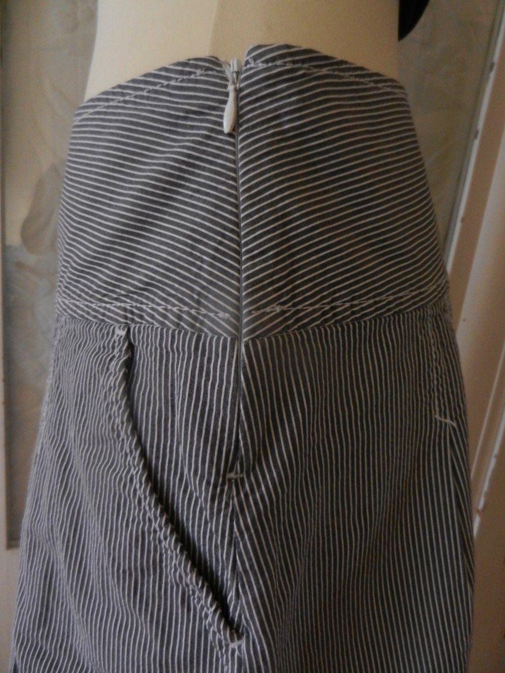 Vintage Rock 38 M gestreift blau Logg Baumwolle BERLIN