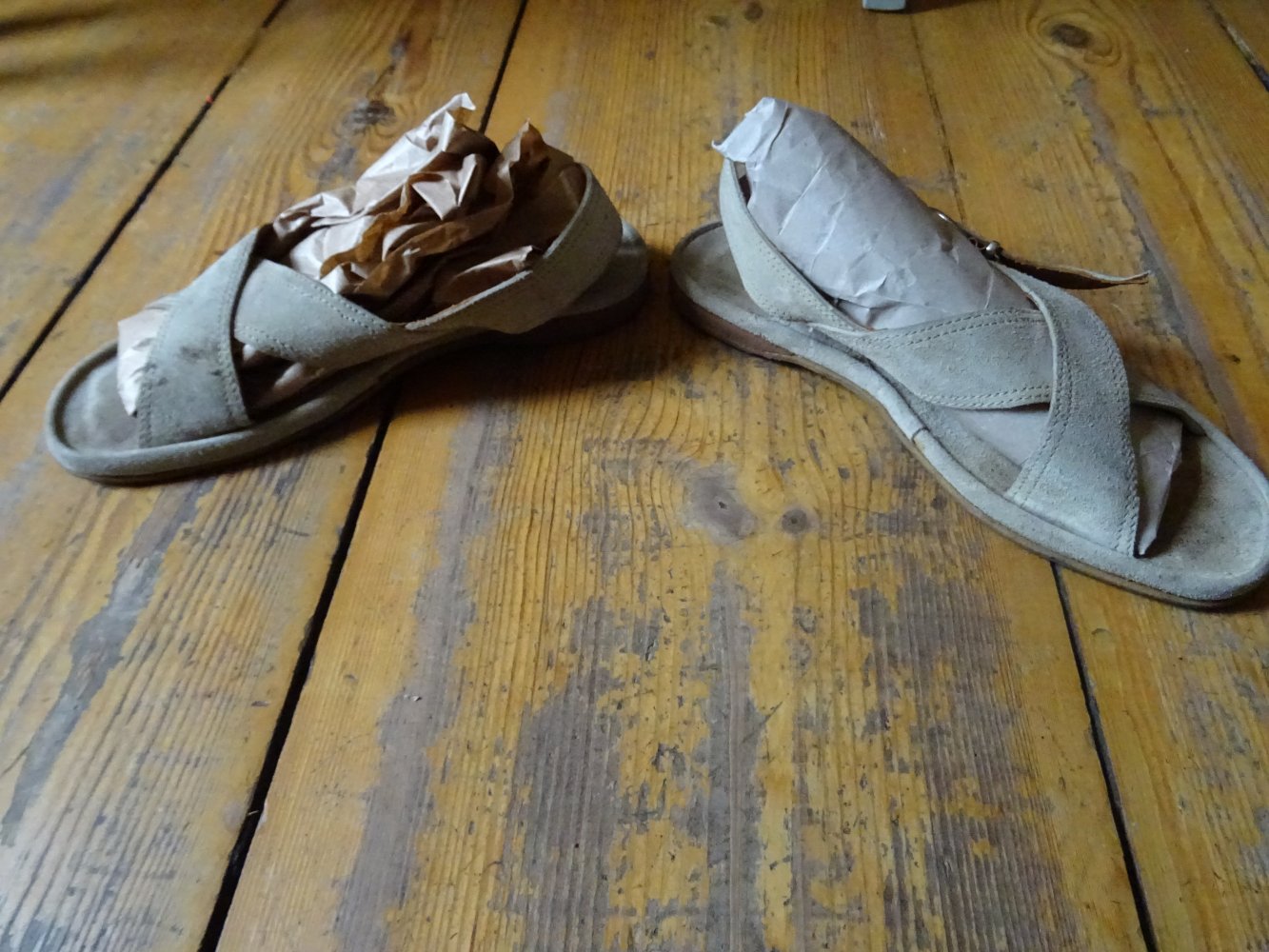 Vintage Leder Sandalen 40 39 Wildleder Sommerschuhe 70er 80er Schuhe BERLIN