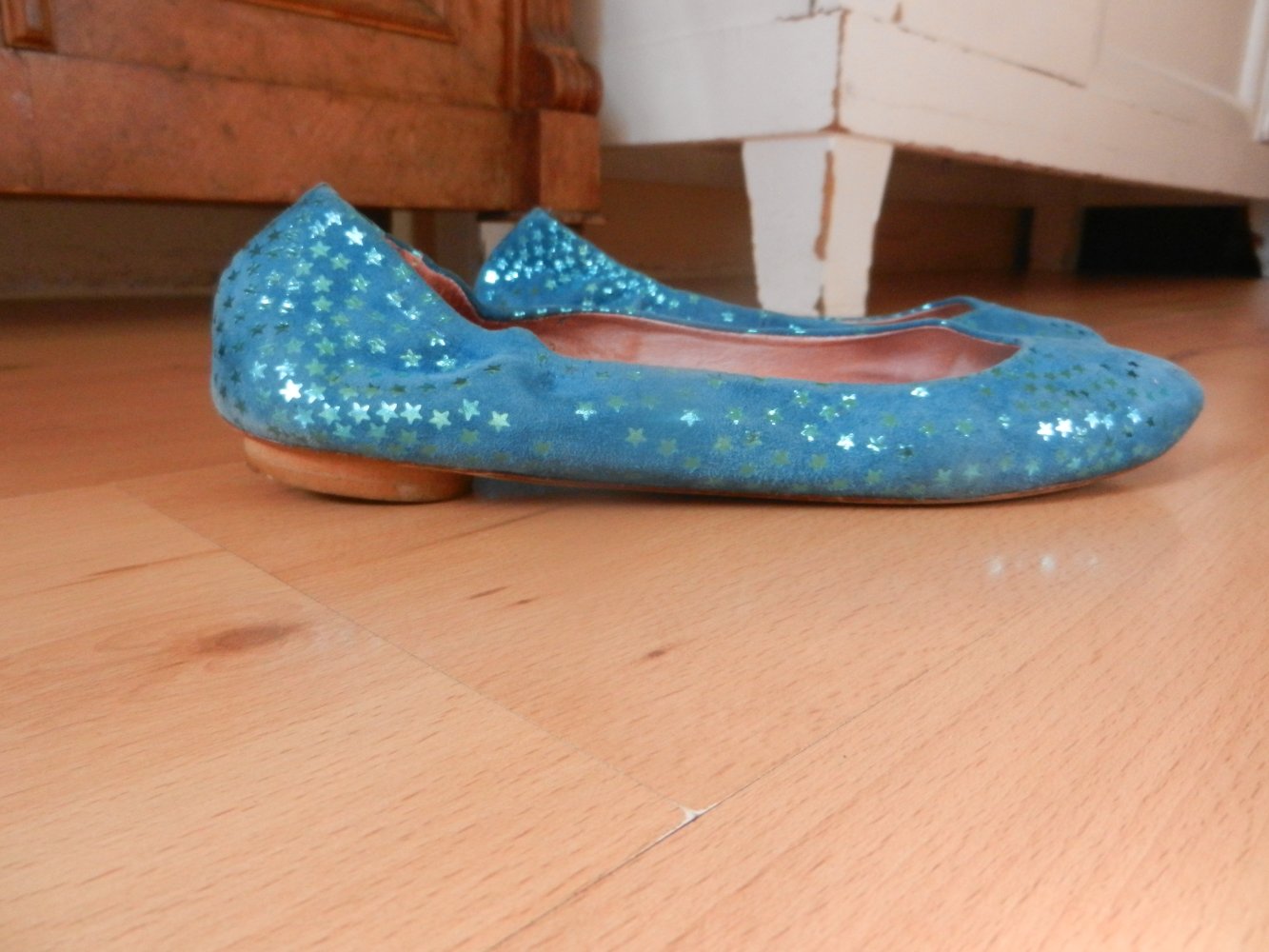 Leder Peeptoes 39 Laura blau Sterne Wildleder Lederschuhe BERLIN