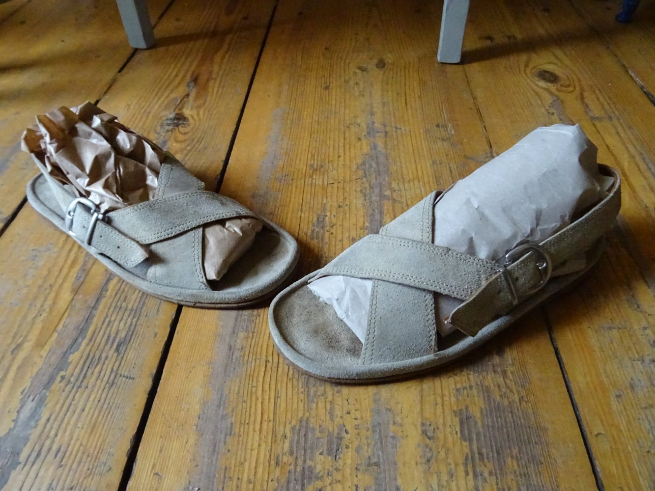 Vintage Leder Sandalen 40 39 Wildleder Sommerschuhe 70er 80er Schuhe BERLIN