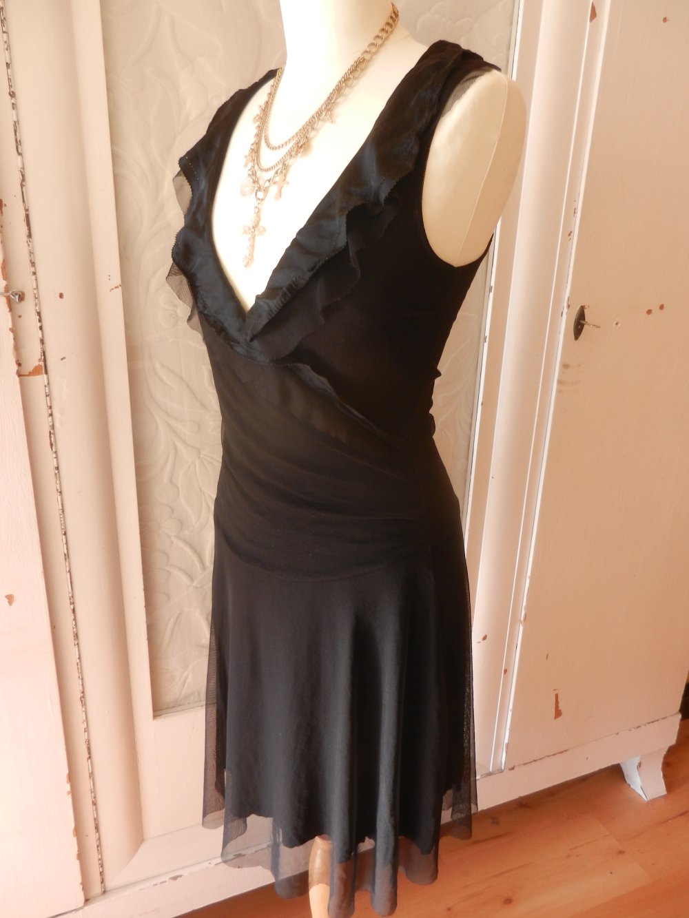 Kleid 36 S schwarz mit Seide Burlesque Cocktailkleid Sommerkleid BERLIN