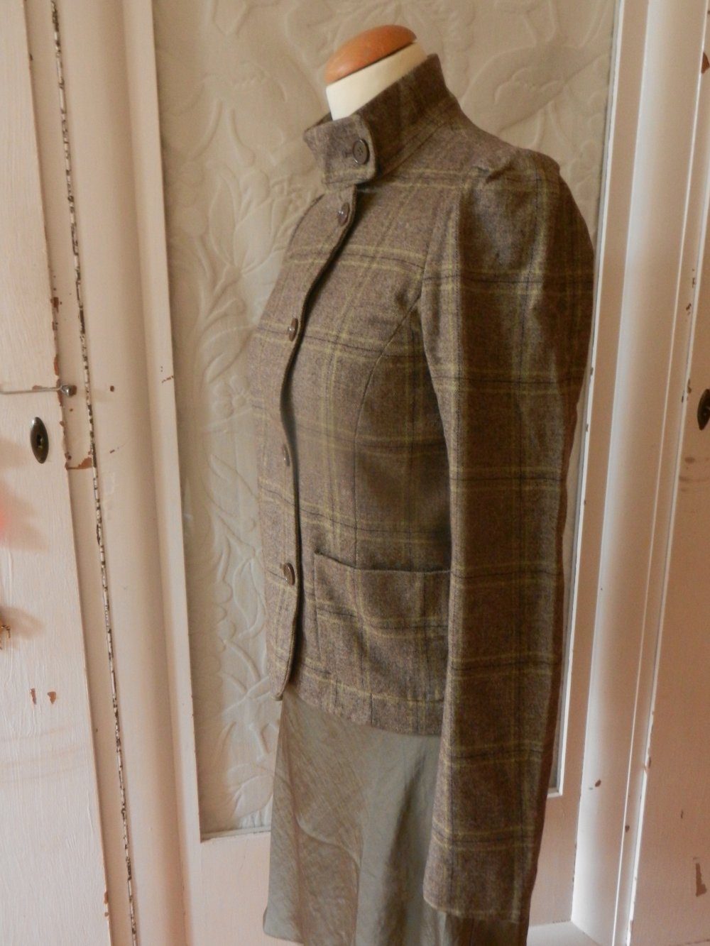 Jacke Blazer 36 34 Wolle French Connection S XS kariert Karo BERLIN
