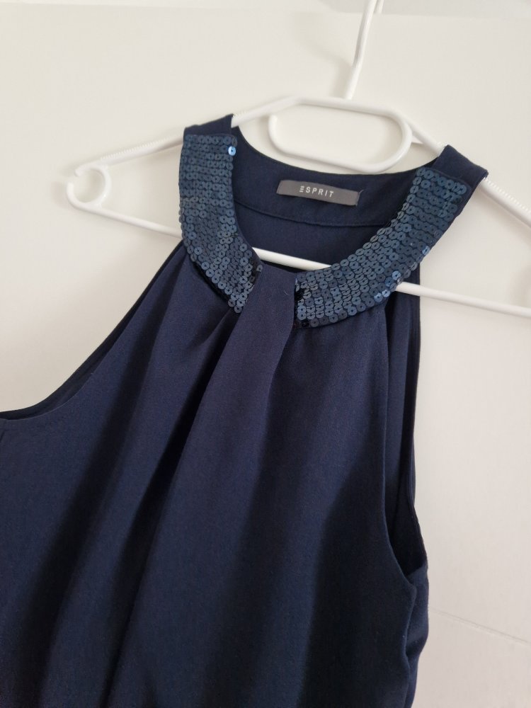 Dunkelblauer schicker Jumpsuit Neckholder