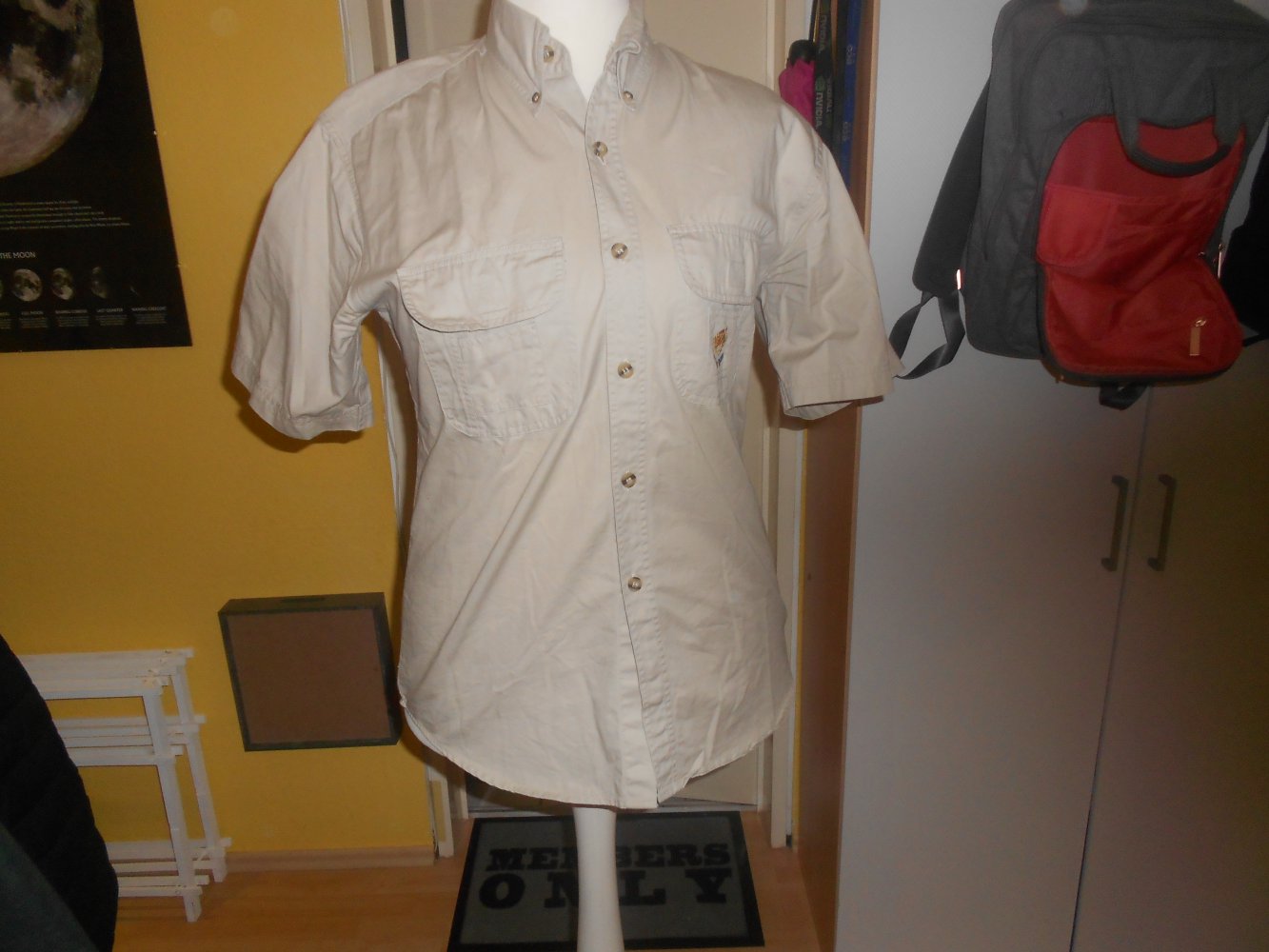 Black Bull - beiges Kurzarmhemd Gr. L
