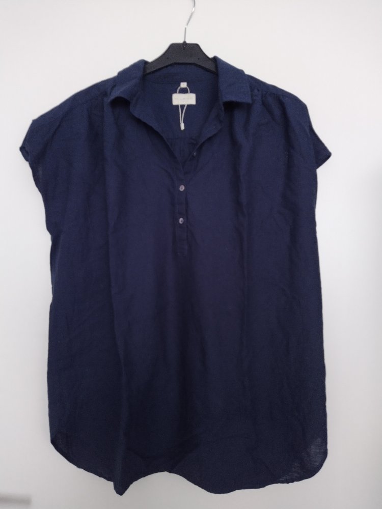 Hemdbluse Bluse locker weit dunkelblau Gr. 40 von Milano NEU