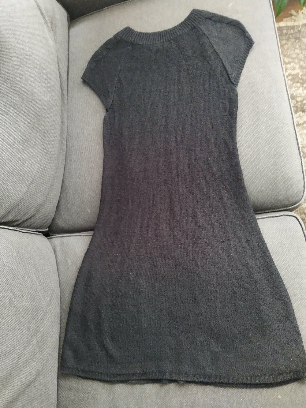 Strickkleid schwarz Zopfmuster Gr. 36
