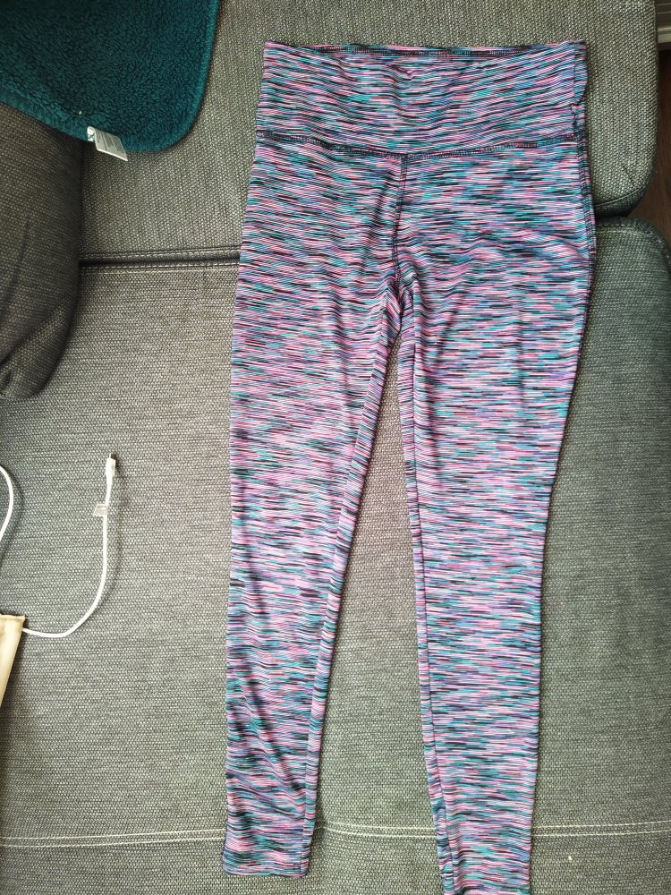 Leggings bunt lila pink türkis Gr. S