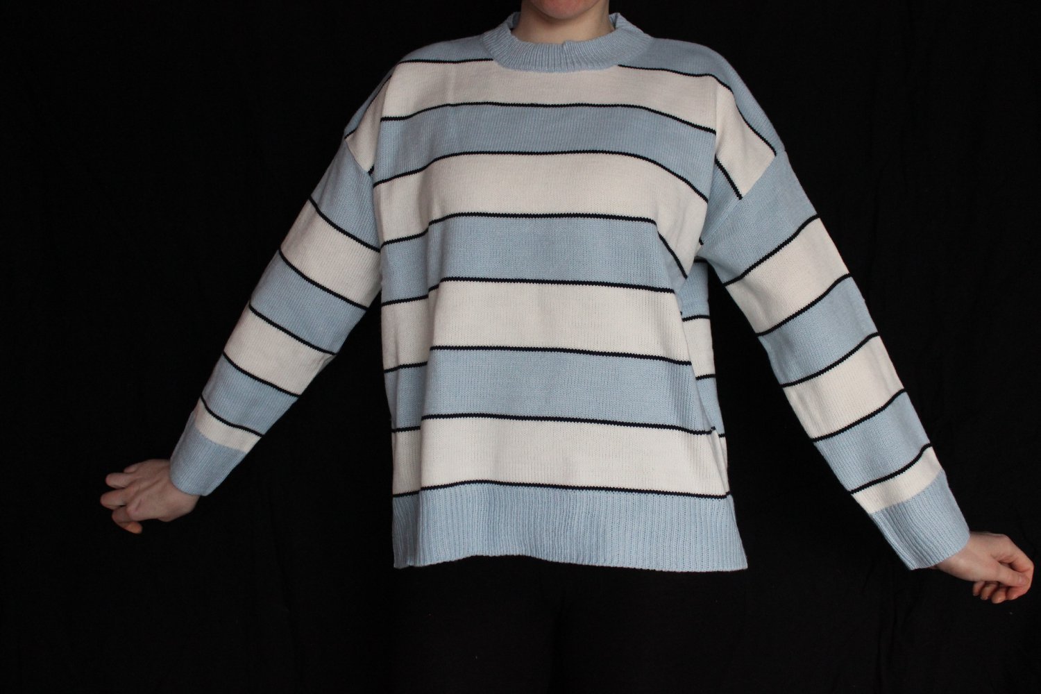 Pullover Streifen gestreift blau hellblau weiß