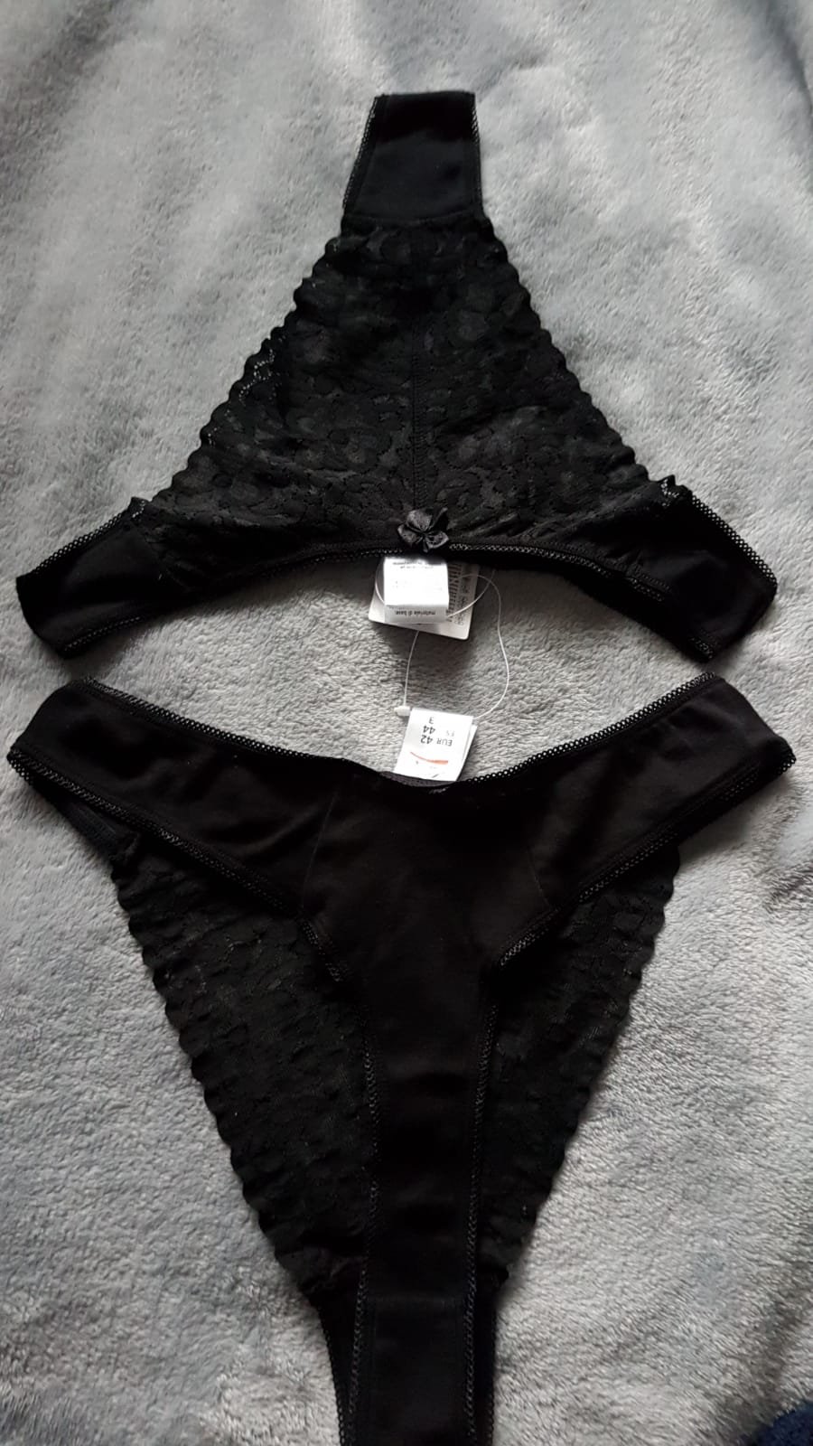 Damen Slip Tanga Frau Unterwäsche Unterhose Schwarz Größe 42 Übergröße 2er Pack Set