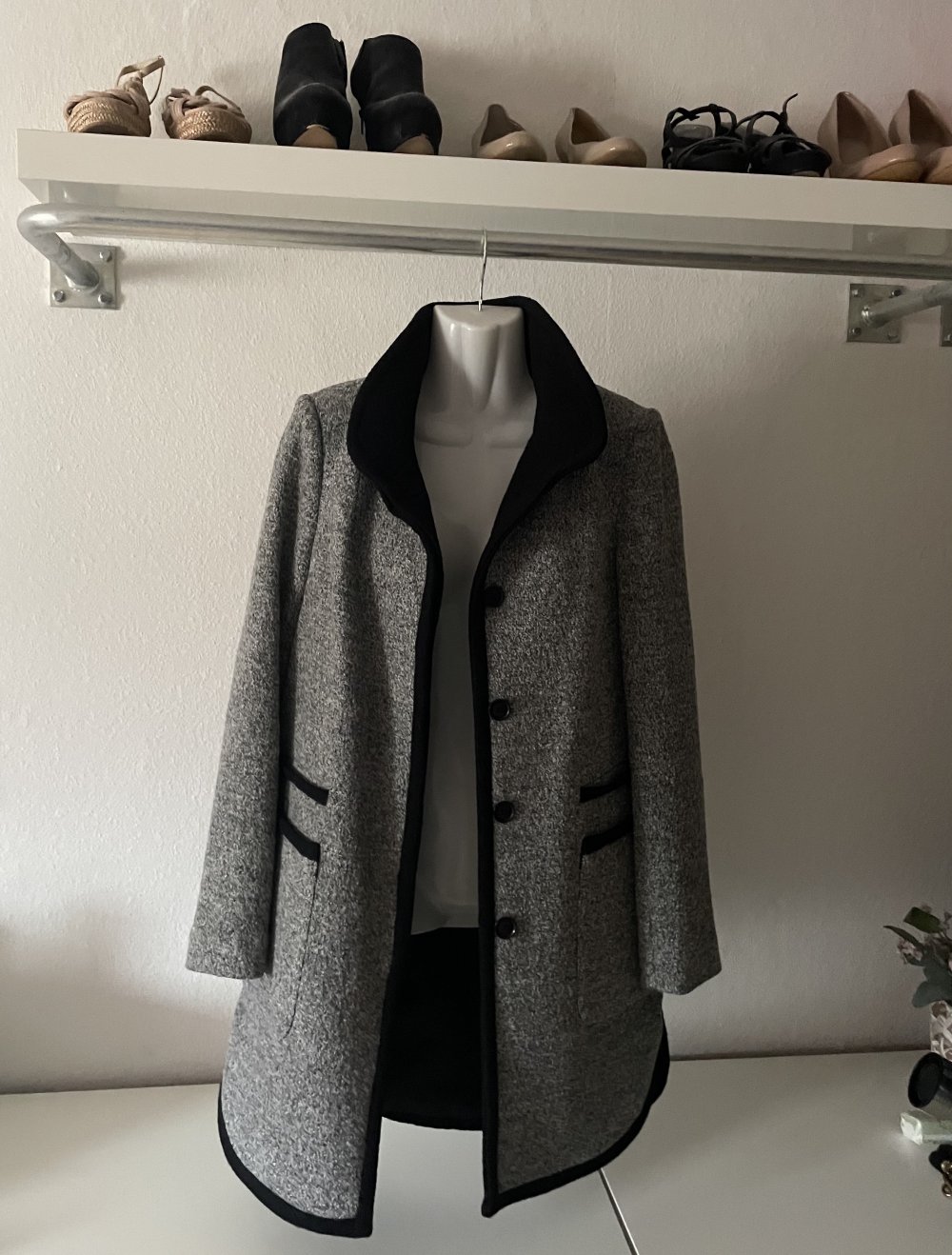 Wintermantel Grau