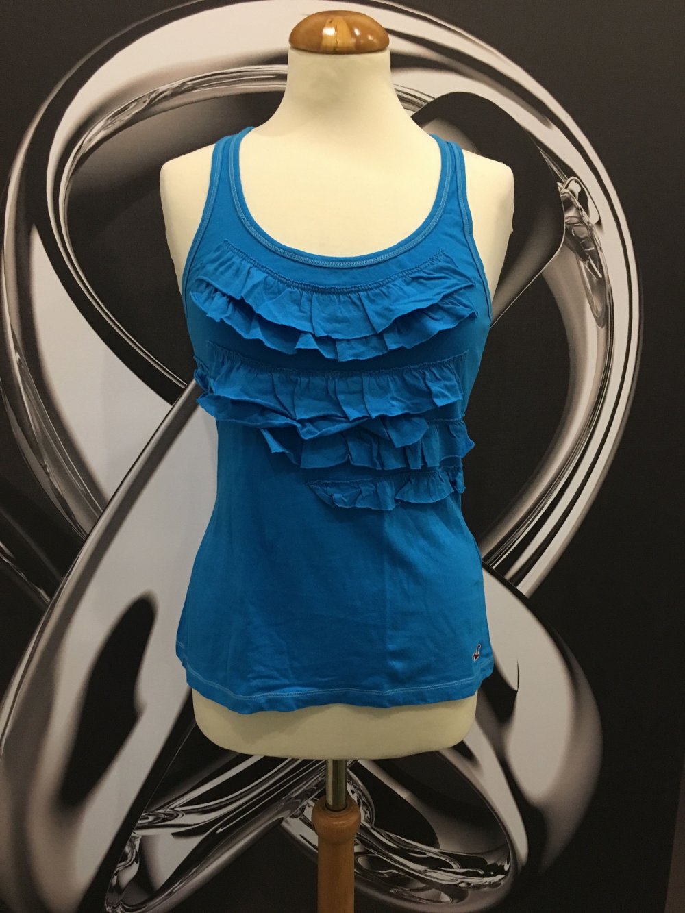 HOLLISTER Top aqua blau türkis Racerback Ringerrücken Tanktop S 36