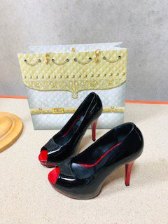 High Heels Pumps - rote Sohle - Gr. 36 Marke Catwalk schwarz