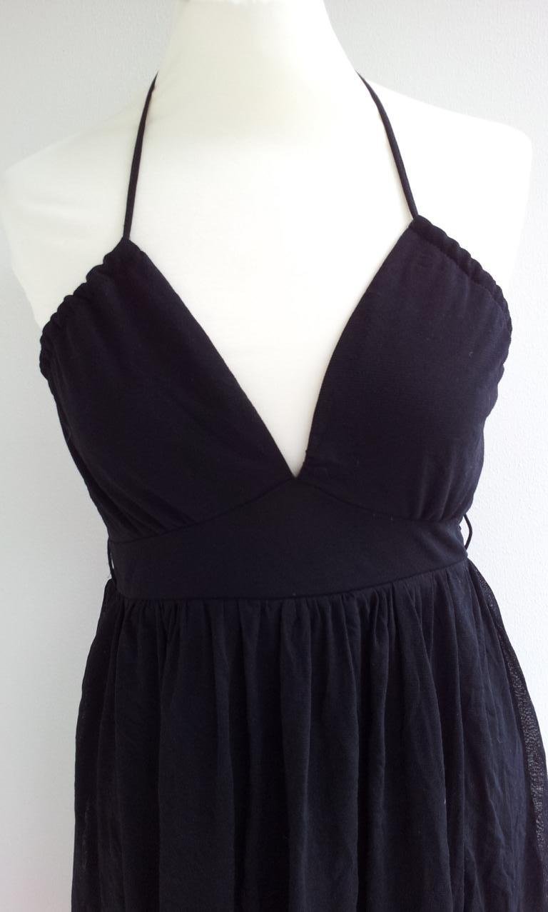 Esprit Midikleid in 40, Schwarz, Tüll Mesh Neckholder Goth, neu