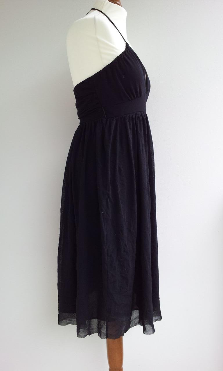 Esprit Midikleid in 40, Schwarz, Tüll Mesh Neckholder Goth, neu