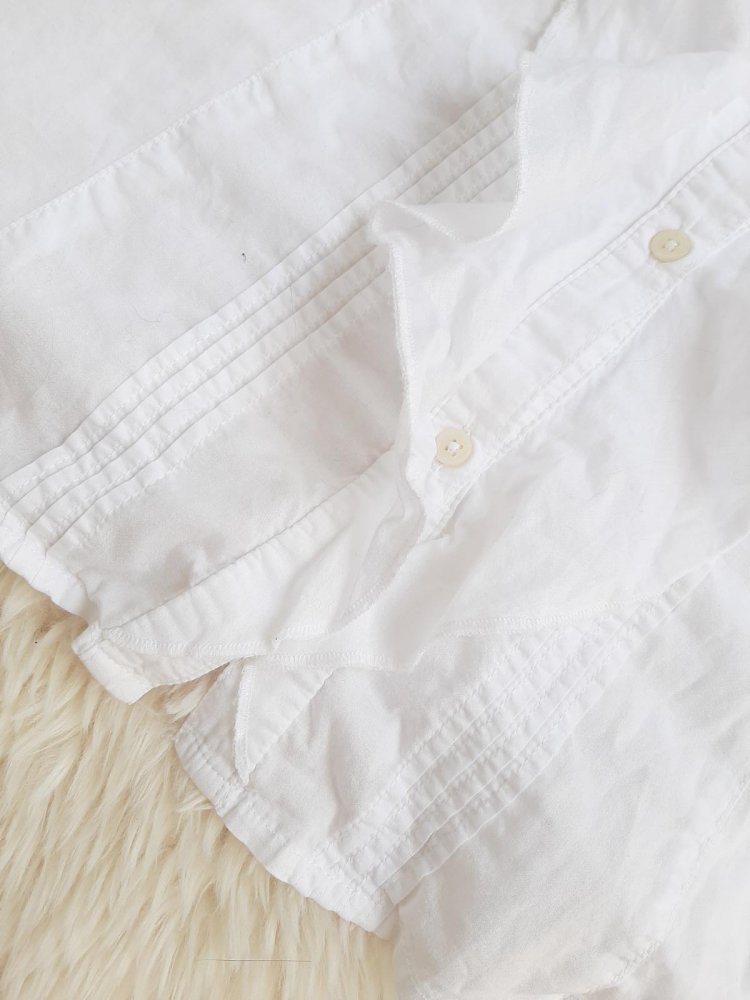 Esprit Kurzarm-Bluse in S 36, Weiß, Volants Schluppe Biesen, neu