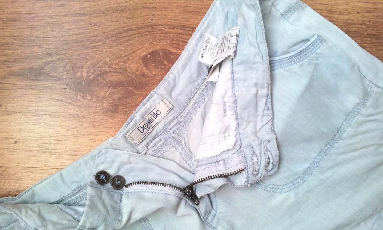 Pimkie Shorts Hotpants in 36, Eisblau, Acid Wash Denim Jeans