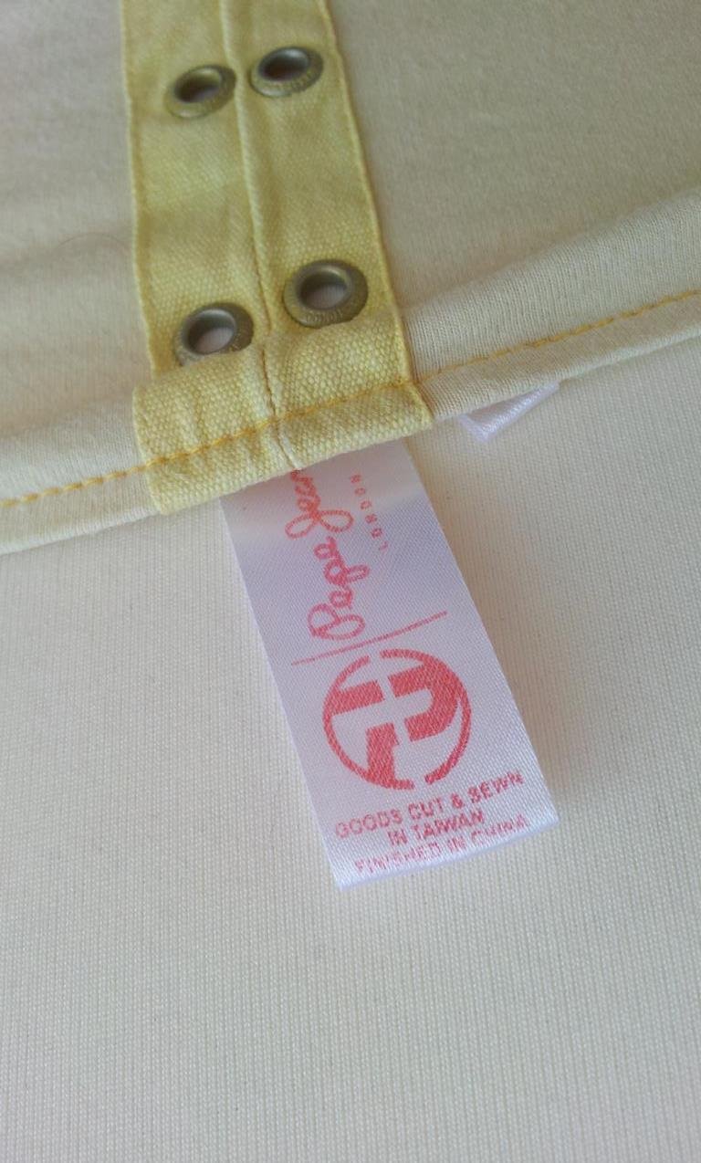 Pepe Jeans London Neckholder-Top in L (36), Hellgelb / Gold, neu