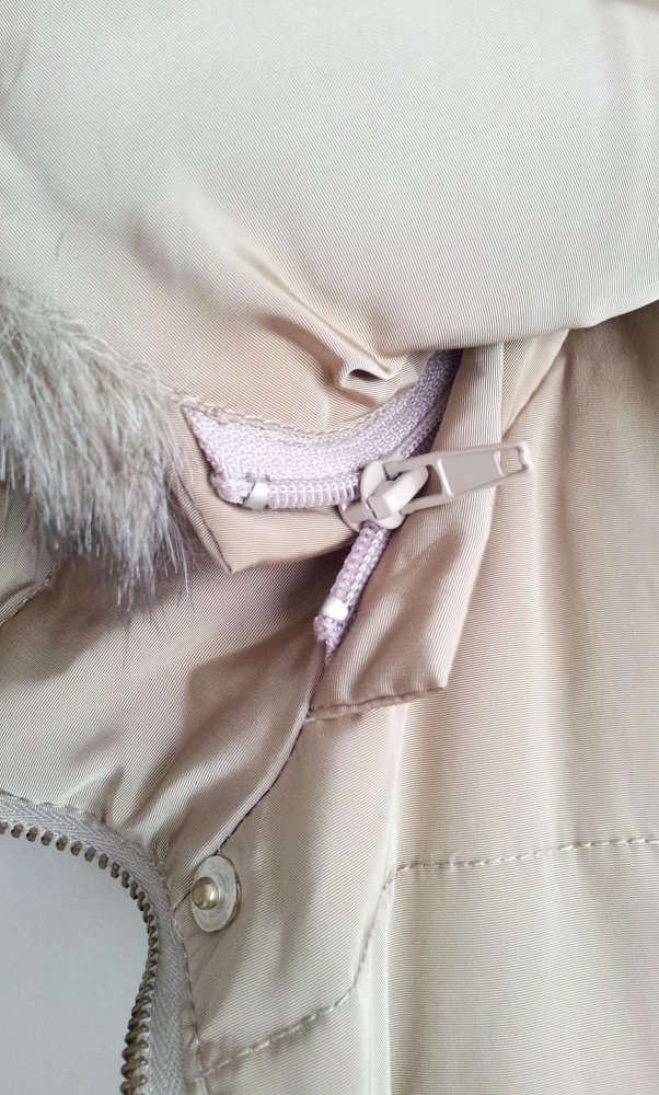 Mango Steppmantel Daunenjacke in L 40, Beige Gold, Gürtel Kapuze