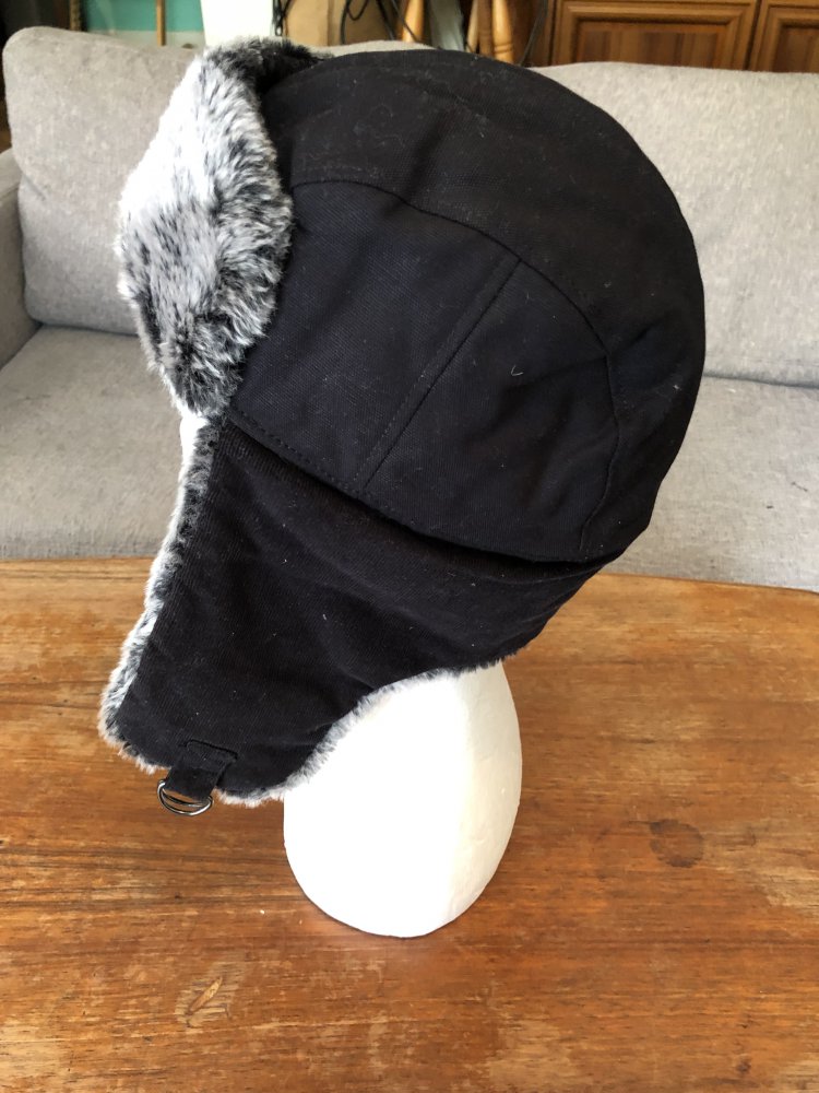 Wintermütze Fliegermütze schwarz 