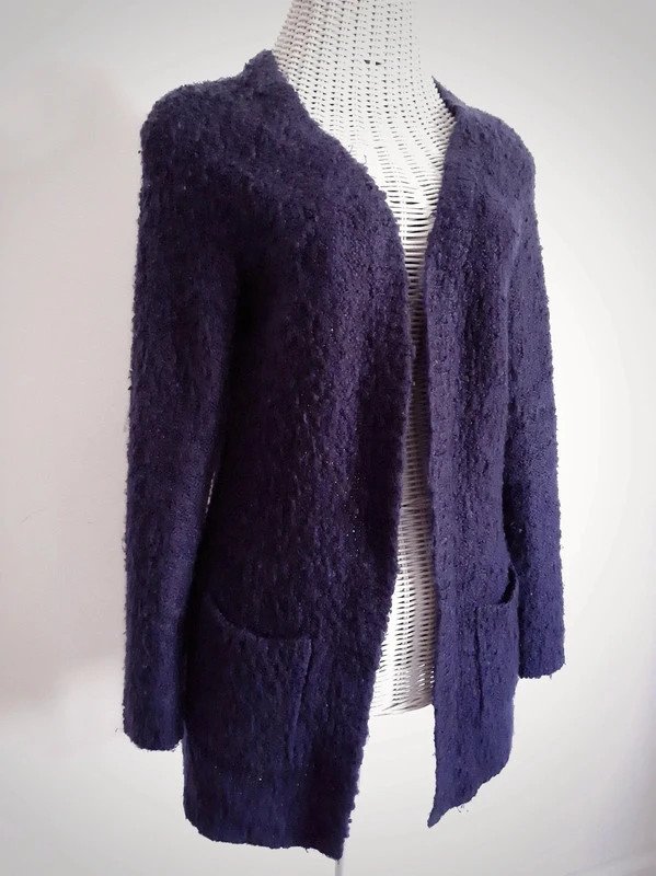 Dunkelblauer C&A Clockhouse Cardigan | Gr. M | Strickjacke | Wollmischung | Longcardigan