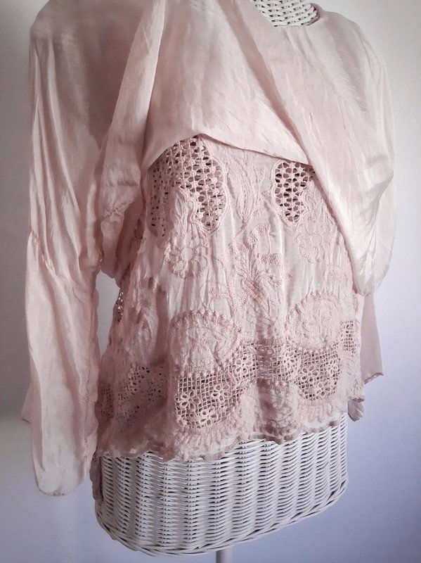 Rosa No Name Blusenshirt | Italienische Mode | Onesize | Mehrlagig | Seide