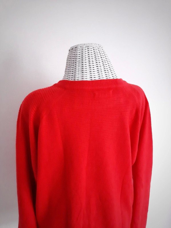 Roter Amisu Feinstrickpullover | New Yorker | Gr. M | Rippenstrick