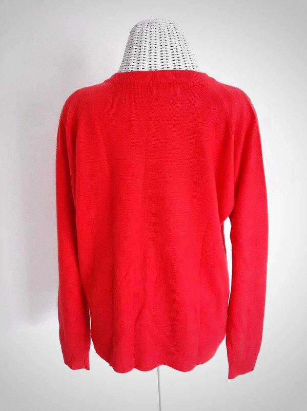 Roter Amisu Feinstrickpullover | New Yorker | Gr. M | Rippenstrick