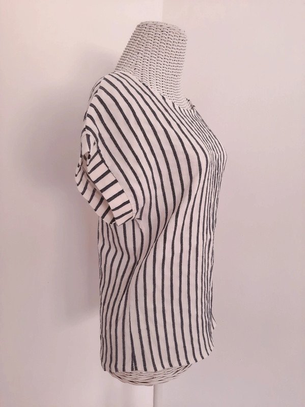 Gestreiftes Shirt | Gr. 12 (40/42) | Maritim | Baumwolle | Knopfleiste | Italienische Mode