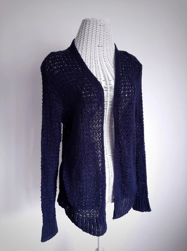 Dunkelblauer flame Cardigan | Gr. XS | Strickjacke | Langarm
