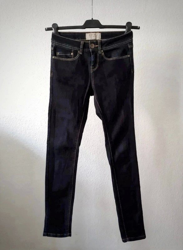 Dunkelblaue Amisu Jeans | New Yorker | Gr. 26/30 | Vintage urban denim | Low Waist | Hüftjeans
