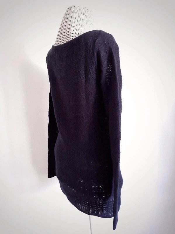 Dunkelblauer ONLY Strickpullover | Gr. S | Boatneck | Longpullover
