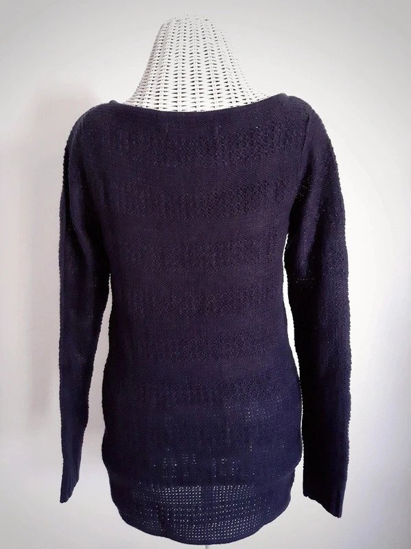 Dunkelblauer ONLY Strickpullover | Gr. S | Boatneck | Longpullover