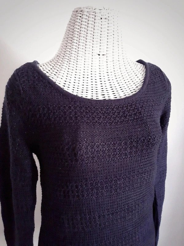 Dunkelblauer ONLY Strickpullover | Gr. S | Boatneck | Longpullover