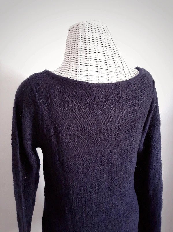 Dunkelblauer ONLY Strickpullover | Gr. S | Boatneck | Longpullover