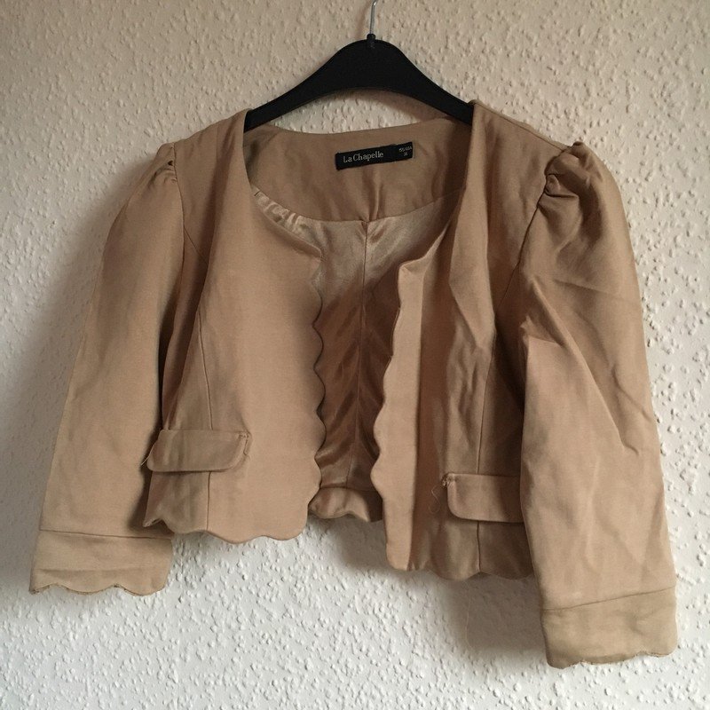 Braune Scalloped Jacke (kurz)